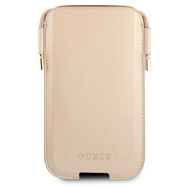 Guess Saffiano Halsbandsfodral 6.1" - Guld