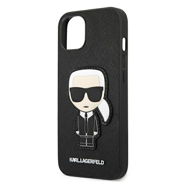 Karl Lagerfeld Saffiano Ikonik Karl`s Patch Skal iPhone 13 mini - Svart