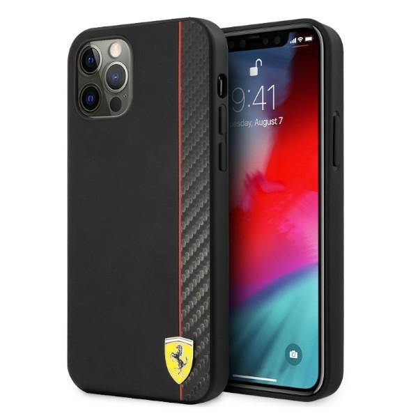 Ferrari On Track Carbon Stripe Skal iPhone 12 Pro Max - Svart