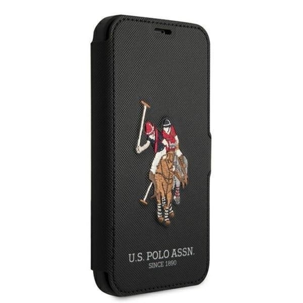 US Polo Embroidery Collection Plånboksfodral iPhone 12 / 12 Pro - Svart