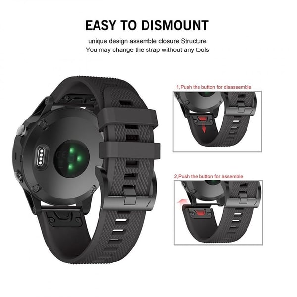 Tech-Protect Smooth Garmin Fenix -ranneke 3/5X/3HR/5X Plus/6X/6X Pro/7X Musta