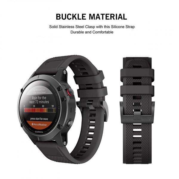 Tech-Protect Smooth Garmin Fenix -ranneke 3/5X/3HR/5X Plus/6X/6X Pro/7X Musta