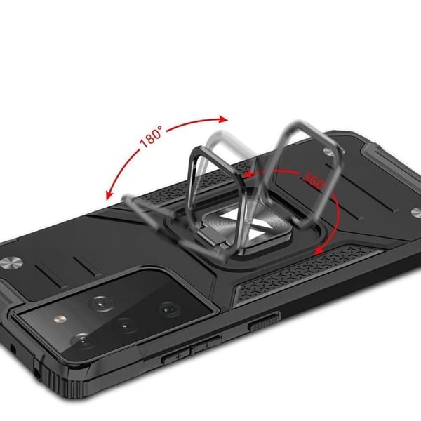Wozinsky Magnetic Ring Armor Skal Galaxy S22 Ultra - Silver