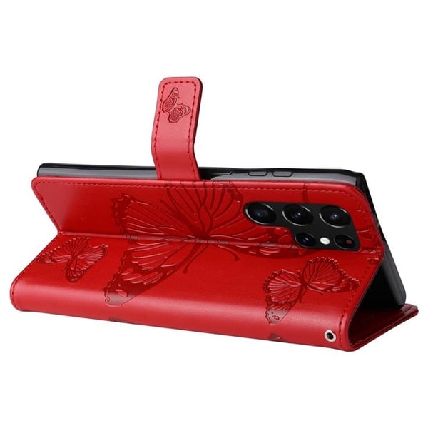 Butterfly Imprinted Cover Galaxy S22 Plus - Rød