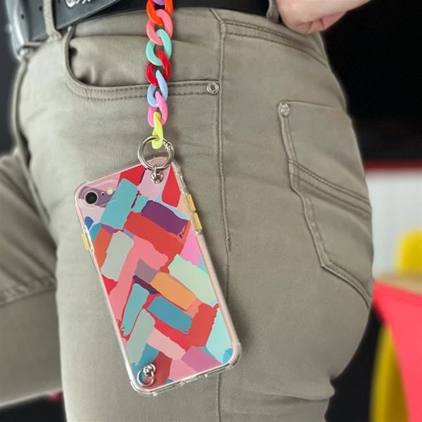 Color Gel Chain Pendant Skal Galaxy A42 5G - Flerfärgad