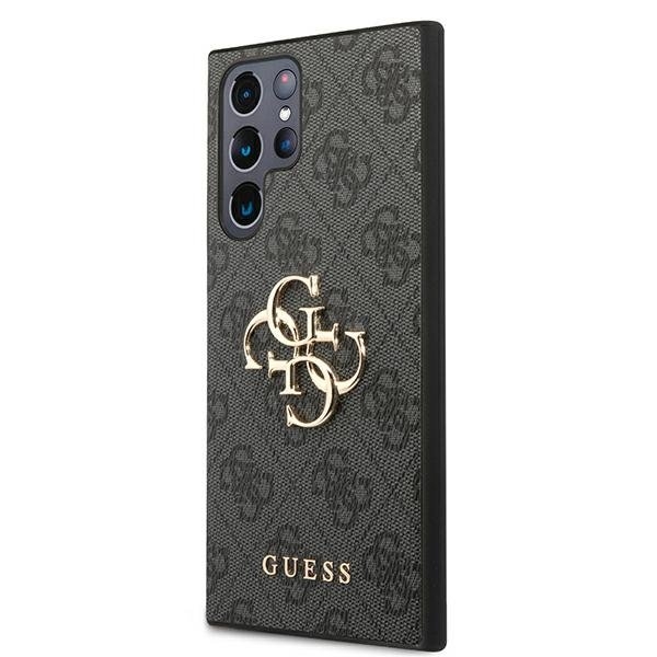 Guess Big Metall Logo Kuori Galaxy S22 Ultra - Harmaa