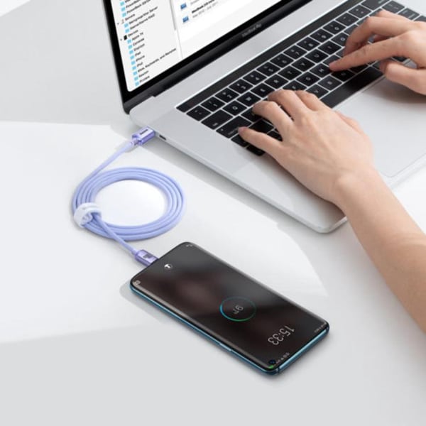 Baseus USB-C till USB-C 100W 1.2m - Lila