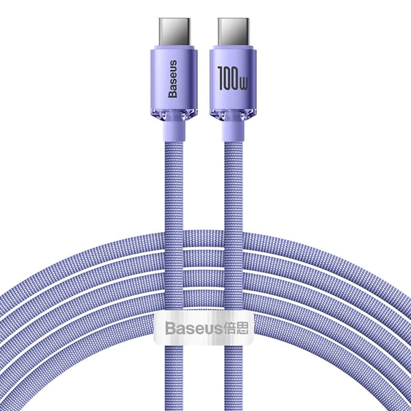 Baseus USB-C til USB-C 100W 2m - Lilla Baseus USB-C til USB-C 100W 2m - Lilla