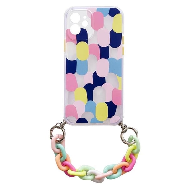 Color Gel Chain Pendant Skal Galaxy S21 Ultra 5G - Flerfärgad