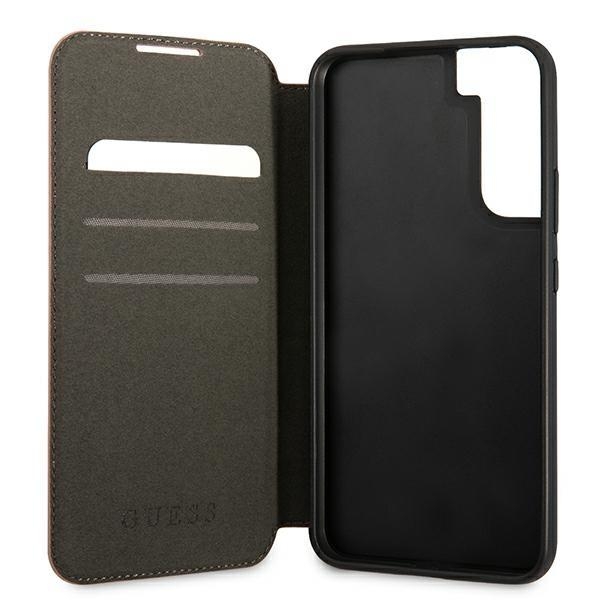 Guess Saffiano Stripes -kotelo Galaxy S22 Plus - Ruusu