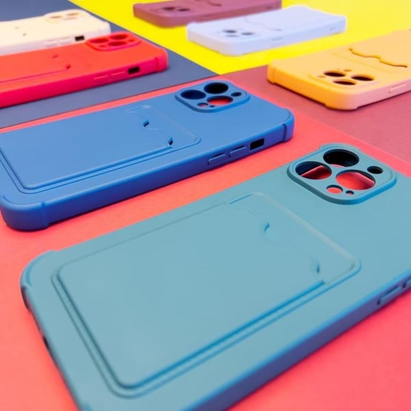 Armor iPhone 13 Mini Skal med Korthållare - Röd
