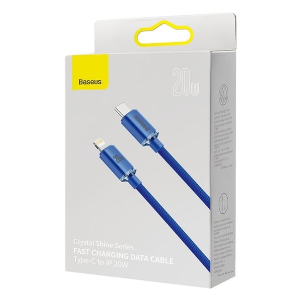 Baseus Crystal USB-C til Lightning kabel 20W 1.2m - Blå
