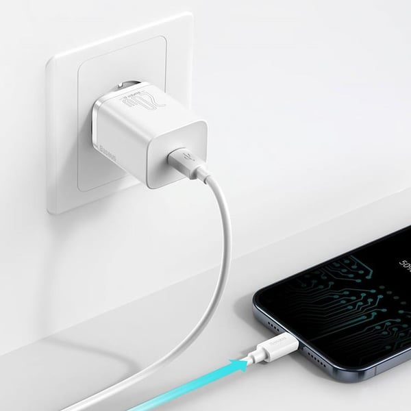 Baseus Super Väggladdare USB-C 20 W - Vit