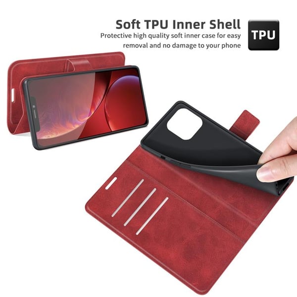BooM RFID-suojattu lompakkokotelo iPhone 12 Pro Max - Punainen
