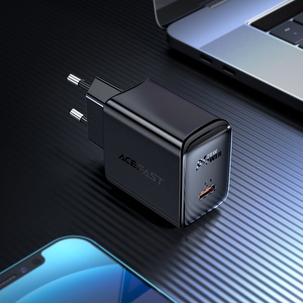 Acefast Väggladdare USB-C 20W - Svart