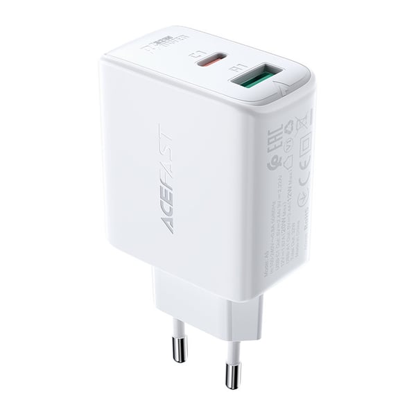 Acefast PD Väggladdare USB Till USB-C 32W - Vit