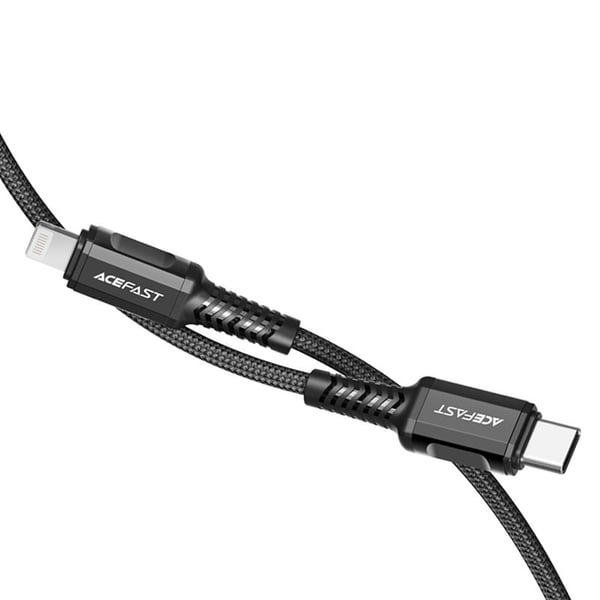 Acefast MFI USB-C till Lightning kabel 30W 1.2m - Svart