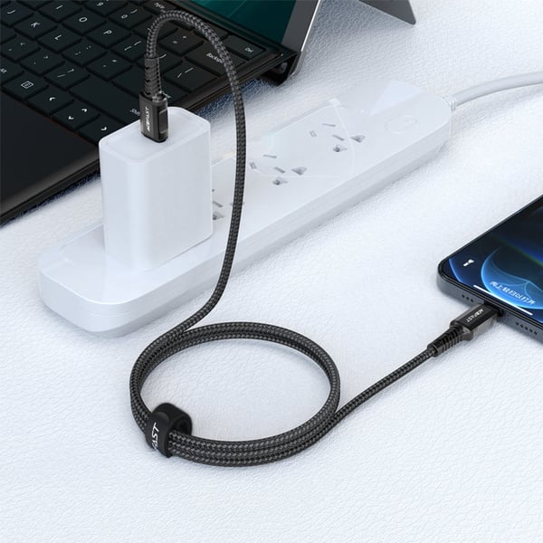 Acefast MFI USB-C till Lightning kabel 30W 1.2m - Svart