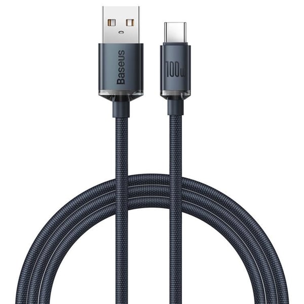 Baseus Crystal USB-C til USB-A kabel 100W 1.2m - Sort