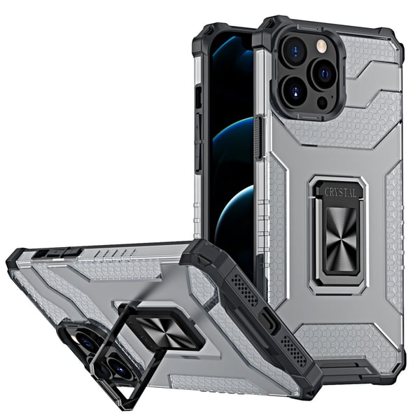 Crystal Ring Kickstand Skal iPhone 12 Pro Max - Svart