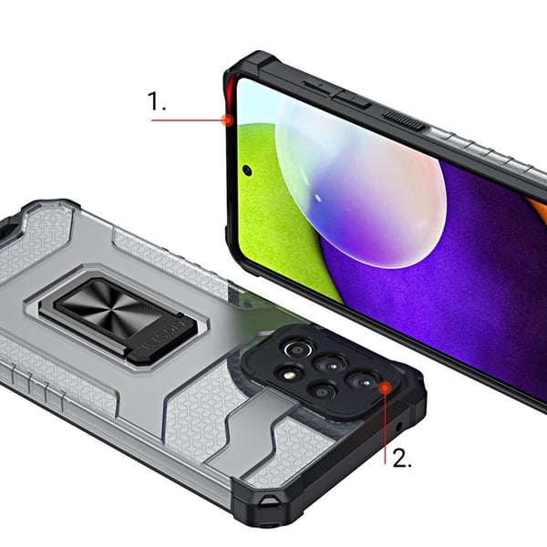 Crystal Ring Kickstand Skal Galaxy A72 4G - Svart