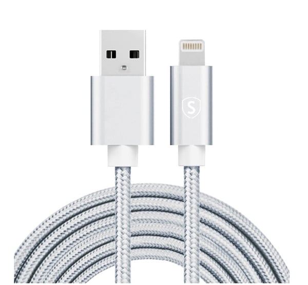 SiGN USB-A–Lightning-kaapeli 2.1A 3m Nylon – Hopea