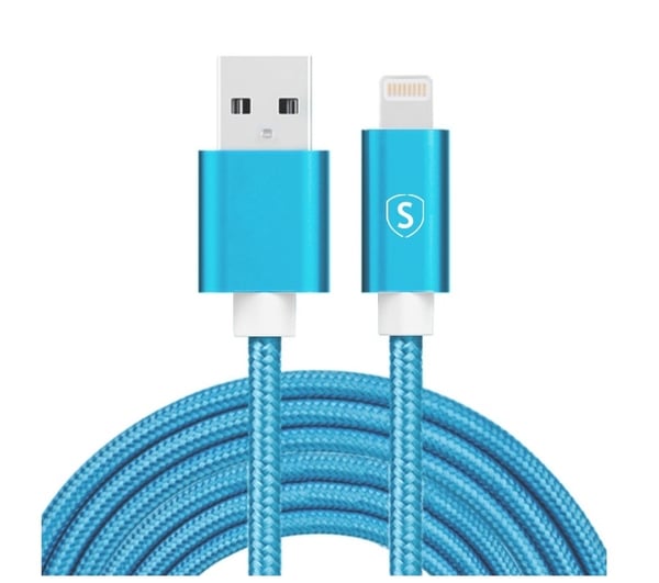 SiGN USB-A–Lightning-kaapeli 2.1A 2m Nylon - Sininen