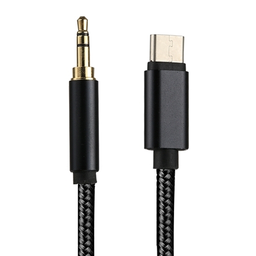 SiGN USB-C 3.5mm Ljudkabel 1m - Svart/Nylon