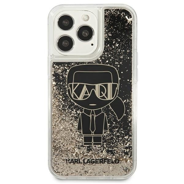 Karl Lagerfeld Flydende Glitter Gatsbyd Taske til iPhone 13 Pro Max - Sort