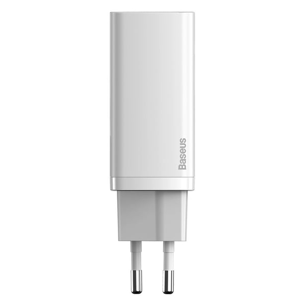 Baseus GaN2 Lite Hurtig Væglader 65W USB / USB-C - Hvid