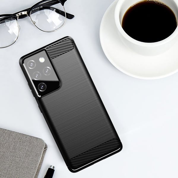 Carbon Flexible TPU skal till Samsung Galaxy S21 Ultra 5G Svart