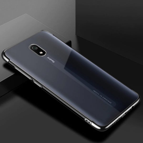 Clear skal med frame till Xiaomi Redmi 8A - Svart