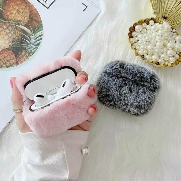 Fluffigt skal till Apple Airpods 3 - Rosa