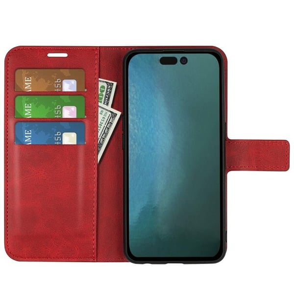 Flip Folio iPhone 14 Pro Max Plånboksfodral - Röd