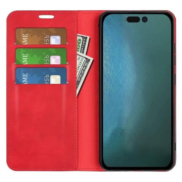Folio iPhone 14 Pro Max Plånboksfodral  - Röd