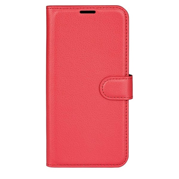 Litchi Flip iPhone 14 Pro Max Plånboksfodral  - Röd