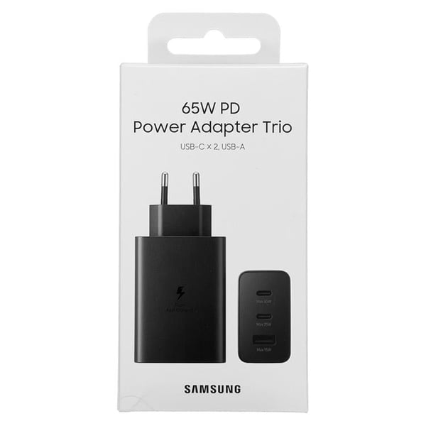 Samsung Väggladdare 65W USB Till 2x USB-C 65W - Svart