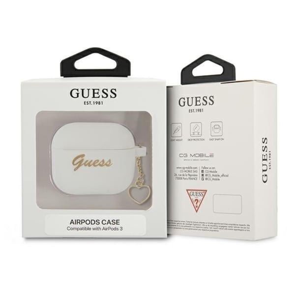 Guess Silicone Heart Charm Collection Skal Airpods 3 - Vit