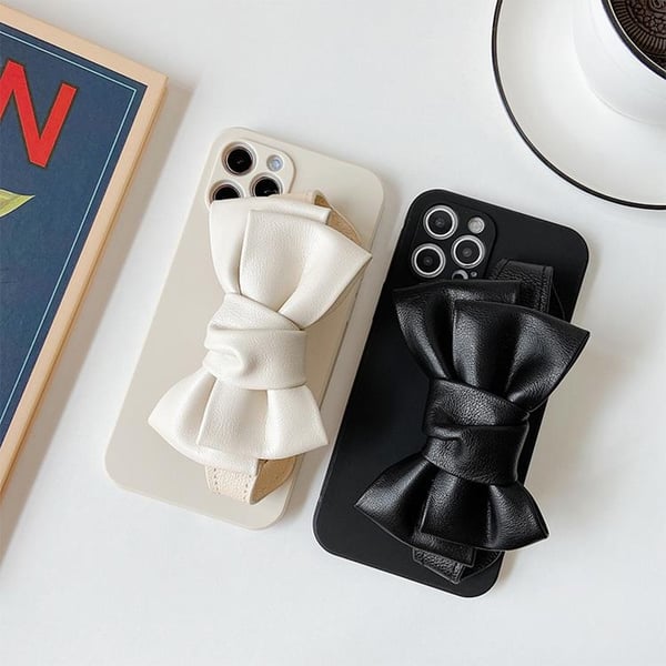 Bowknot Läderrem TPU Skal iPhone 13 Pro - Svart