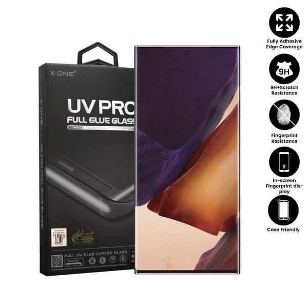 X-ONE UV PRO hærdet glas skærmbeskytter til Samsung Galaxy S20 (Case-venlig)