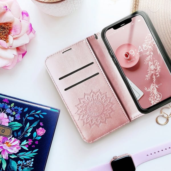 Forcell MEZZO Plånboksfodral till Samsung Galaxy S22 Roséguld