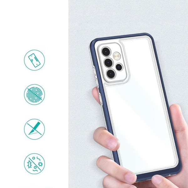 Galaxy A13 5G Skal Clear 3in1 Frame Gel - Blå