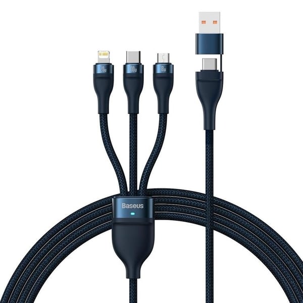 Baseus 3in1 USB-A - USB-C Lightning microUSB -kaapeli 100W 1.2m