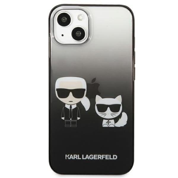 Karl Lagerfeld iPhone 13 mini Skal Gradient Ikonik Karl & Choupette - Svart
