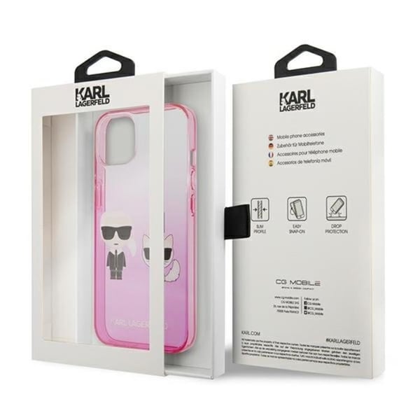 Karl Lagerfeld iPhone 13 mini Skal Gradient Ikonik Karl & Choupette - Rosa