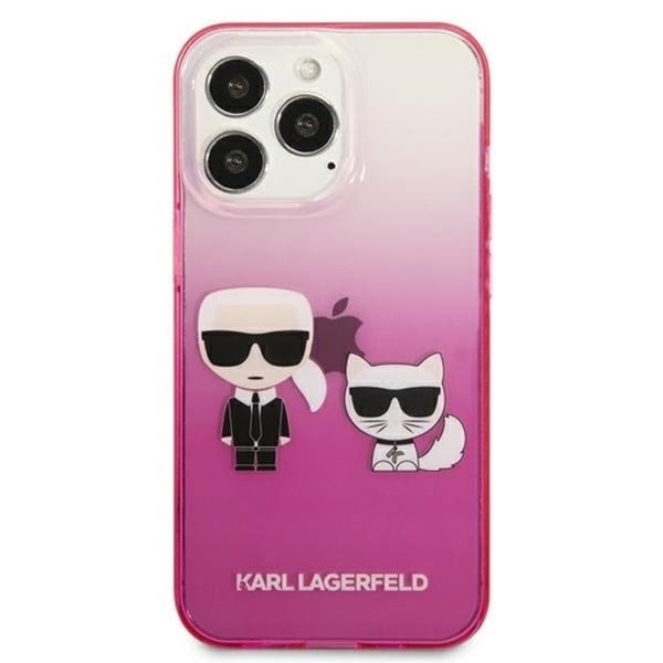 Karl Lagerfeld iPhone 13 Pro Skal Gradient Ikonik Karl & Choupette - Rosa