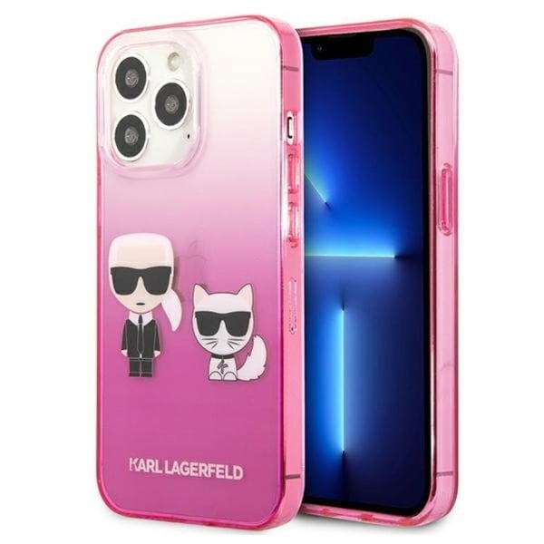 Karl Lagerfeld iPhone 13 Pro Skal Gradient Ikonik Karl & Choupette - Rosa