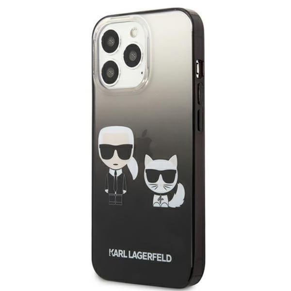 Karl Lagerfeld iPhone 13 Pro Skal Gradient Ikonik Karl & Choupette - Svart