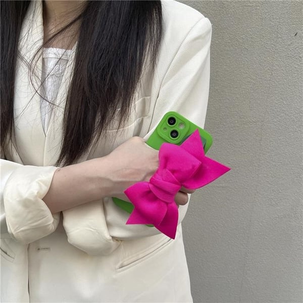 Bowknot Handrem iPhone 11 Skal - Magenta