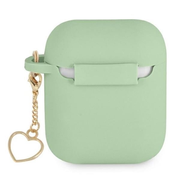 Guess AirPods Skal Silicone Charm Heart Collection - Grön